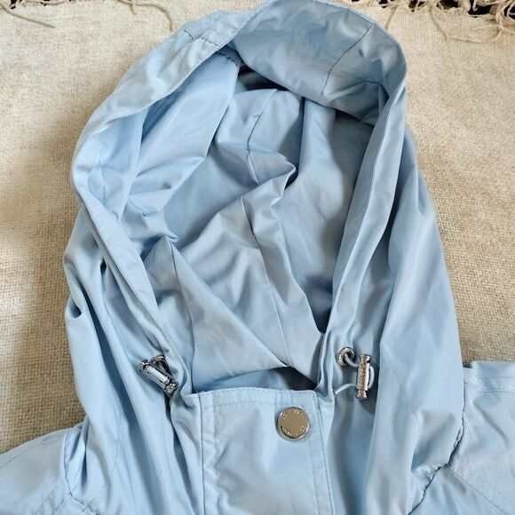 Calvin Klein Baby Blue Drawstring-Waist Utility Windbreaker Jacket Sz L - Picture 11 of 14
